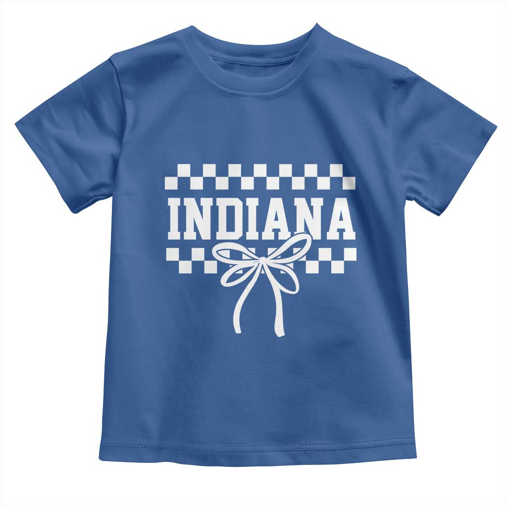Retro Indiana Toddler T Shirt Coquette Bow Checkered Women Girls Kids TS10 Royal Blue Print Your Wear