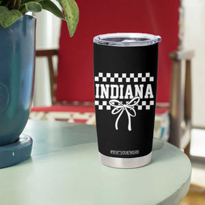 Retro Indiana Tumbler Cup Coquette Bow Checkered Women Girls Kids TS10 Print Your Wear