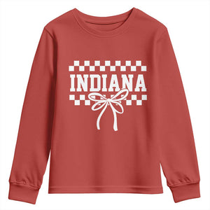 Retro Indiana Youth Sweatshirt Coquette Bow Checkered Women Girls Kids TS10 Red Print Your Wear