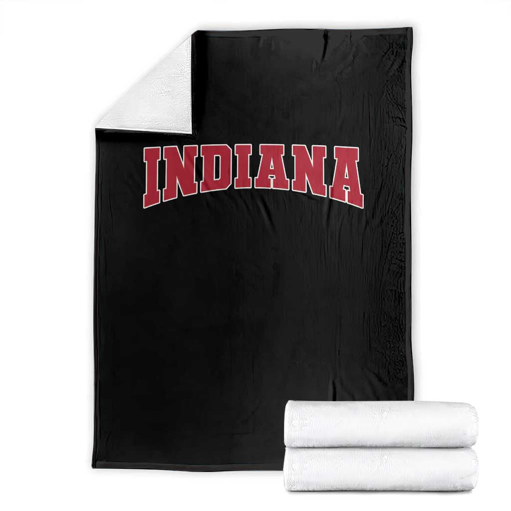 Retro Indiana Throw Blanket Vintage Athletic Sports Style 80s 90s Red Design - Print Your Wear