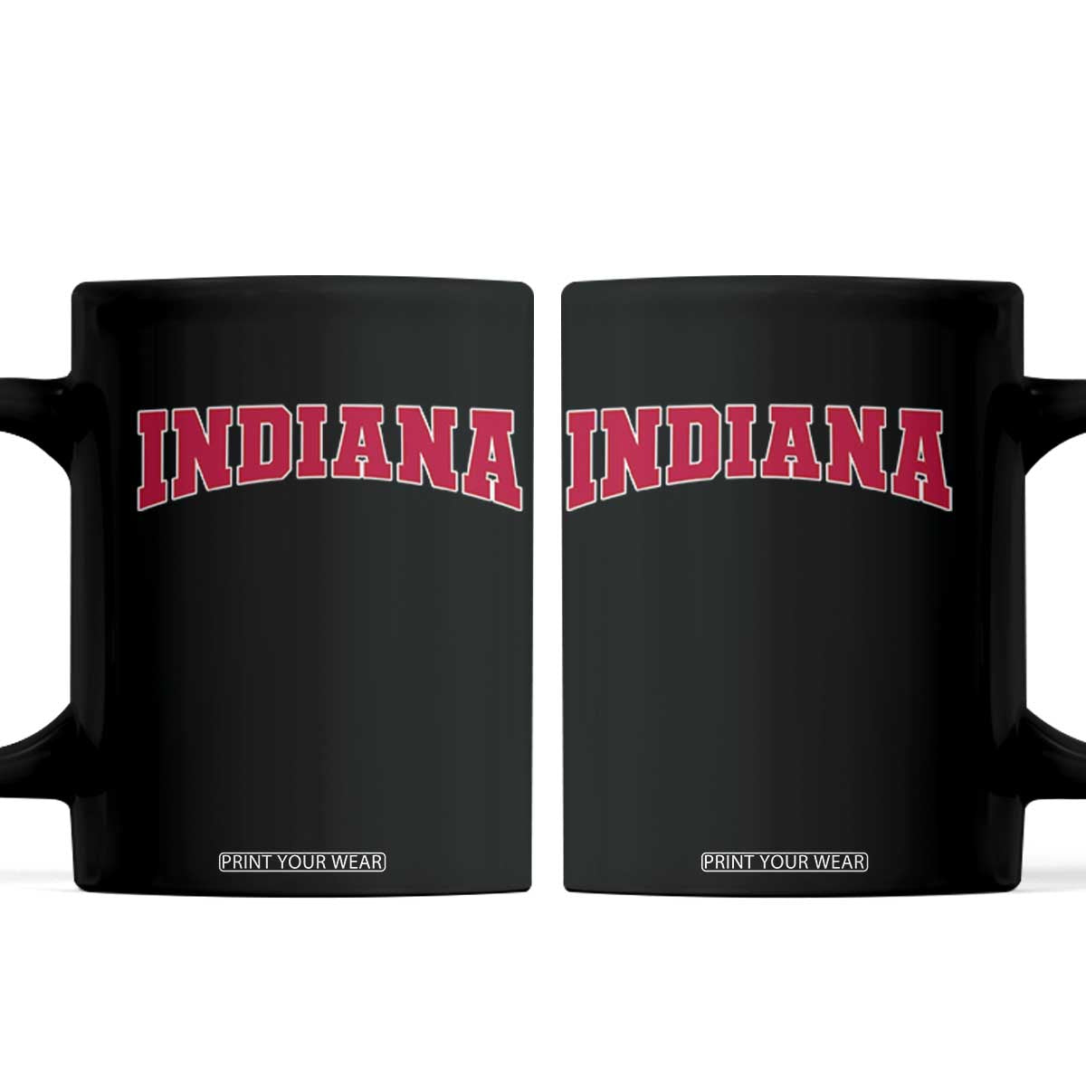 Retro Indiana Coffee Mug Vintage Athletic Sports Style 80s 90s Red Design TS10 Black Print Your Wear