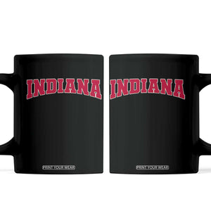 Retro Indiana Coffee Mug Vintage Athletic Sports Style 80s 90s Red Design TS10 Black Print Your Wear