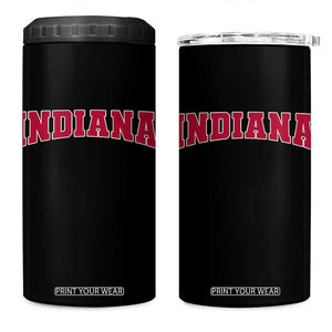 Retro Indiana 4 in 1 Can Cooler Tumbler Vintage Athletic Sports Style 80s 90s Red Design TS10 One Size: 16 oz Black Print Your Wear