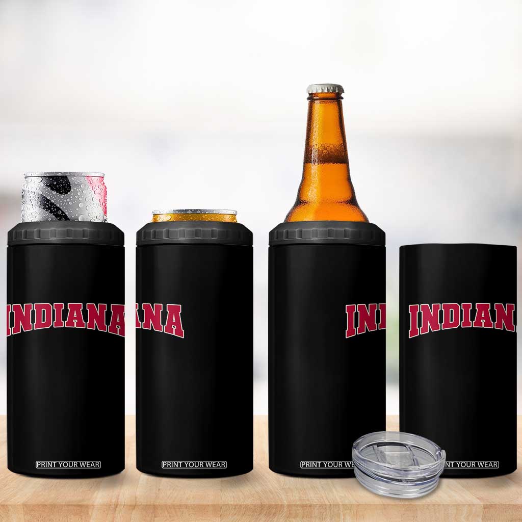 Retro Indiana 4 in 1 Can Cooler Tumbler Vintage Athletic Sports Style 80s 90s Red Design TS10 Print Your Wear