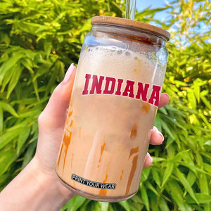 Retro Indiana Glass Can Vintage Athletic Sports Style 80s 90s Red Design TS10 Black Print Your Wear