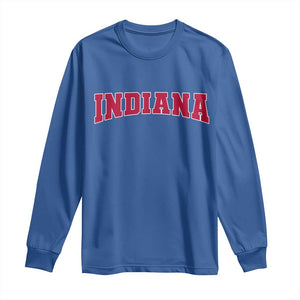 Retro Indiana Long Sleeve Shirt Vintage Athletic Sports Style 80s 90s Red Design TS10 Royal Blue Print Your Wear