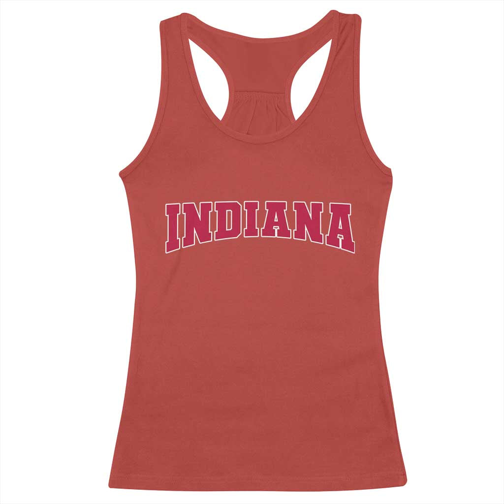 Retro Indiana Racerback Tank Top Vintage Athletic Sports Style 80s 90s Red Design TS10 Red Print Your Wear