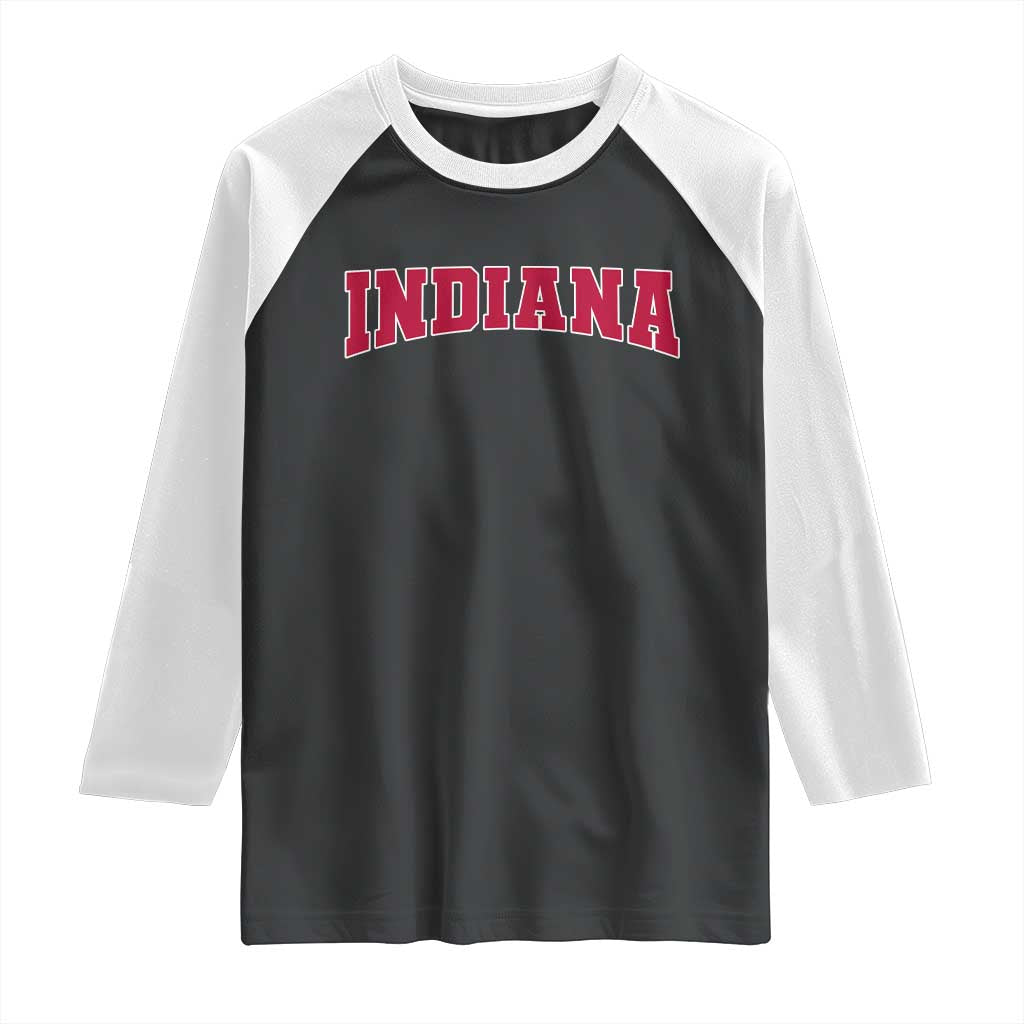 Retro Indiana Raglan Shirt Vintage Athletic Sports Style 80s 90s Red Design TS10 Black White Print Your Wear