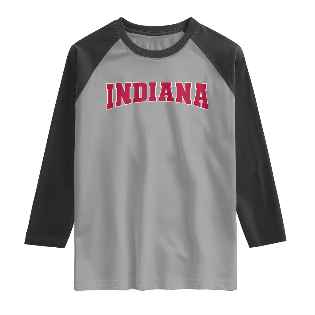 Retro Indiana Raglan Shirt Vintage Athletic Sports Style 80s 90s Red Design TS10 Sport Gray Black Print Your Wear