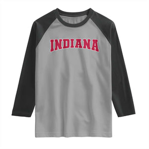 Retro Indiana Raglan Shirt Vintage Athletic Sports Style 80s 90s Red Design TS10 Sport Gray Black Print Your Wear