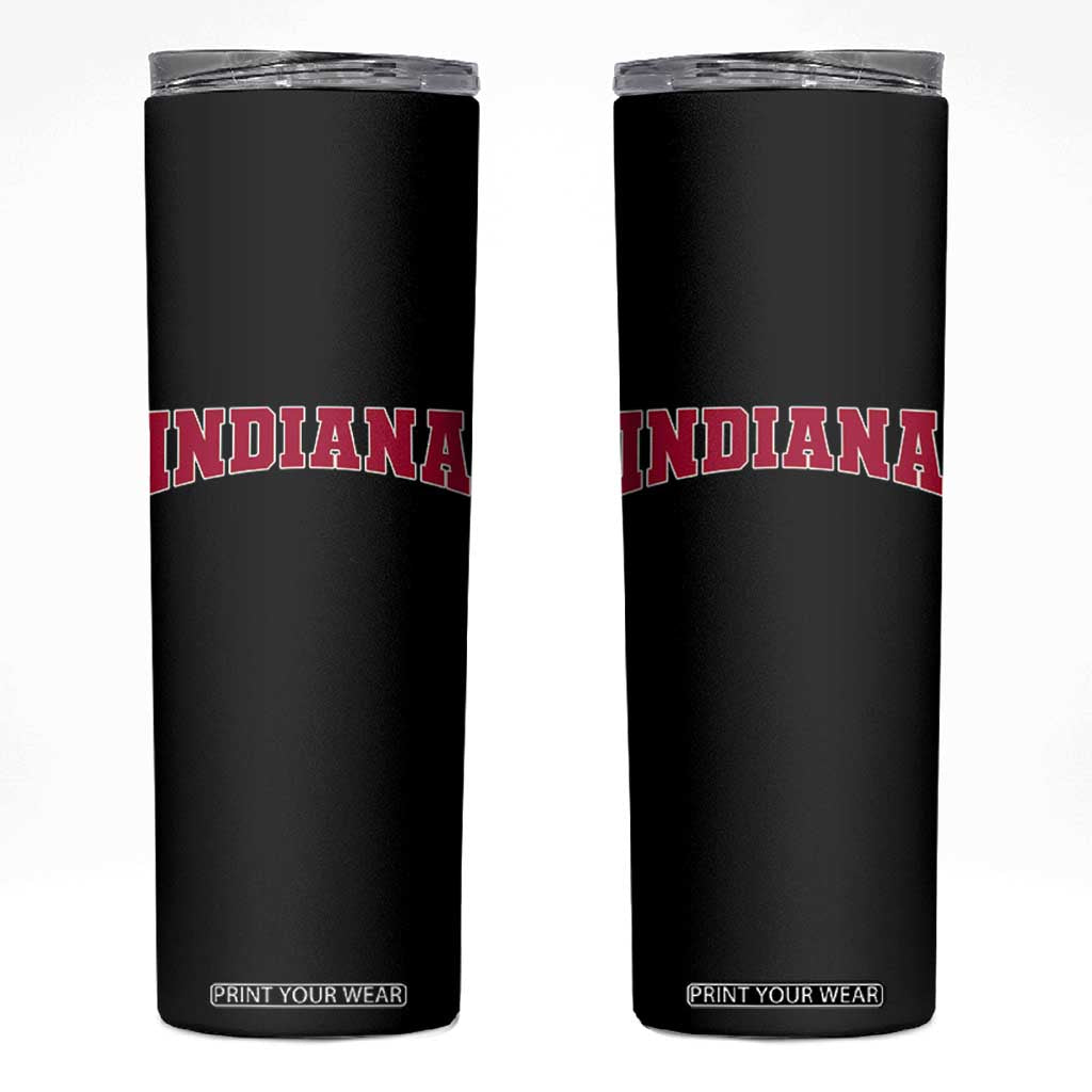 Retro Indiana Skinny Tumbler Vintage Athletic Sports Style 80s 90s Red Design TS10 Black Print Your Wear