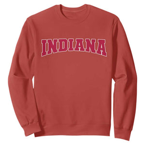 Retro Indiana Sweatshirt Vintage Athletic Sports Style 80s 90s Red Design TS10 Red Print Your Wear