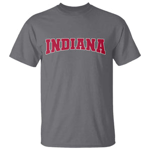 Retro Indiana T Shirt Vintage Athletic Sports Style 80s 90s Red Design TS10 Charcoal Print Your Wear