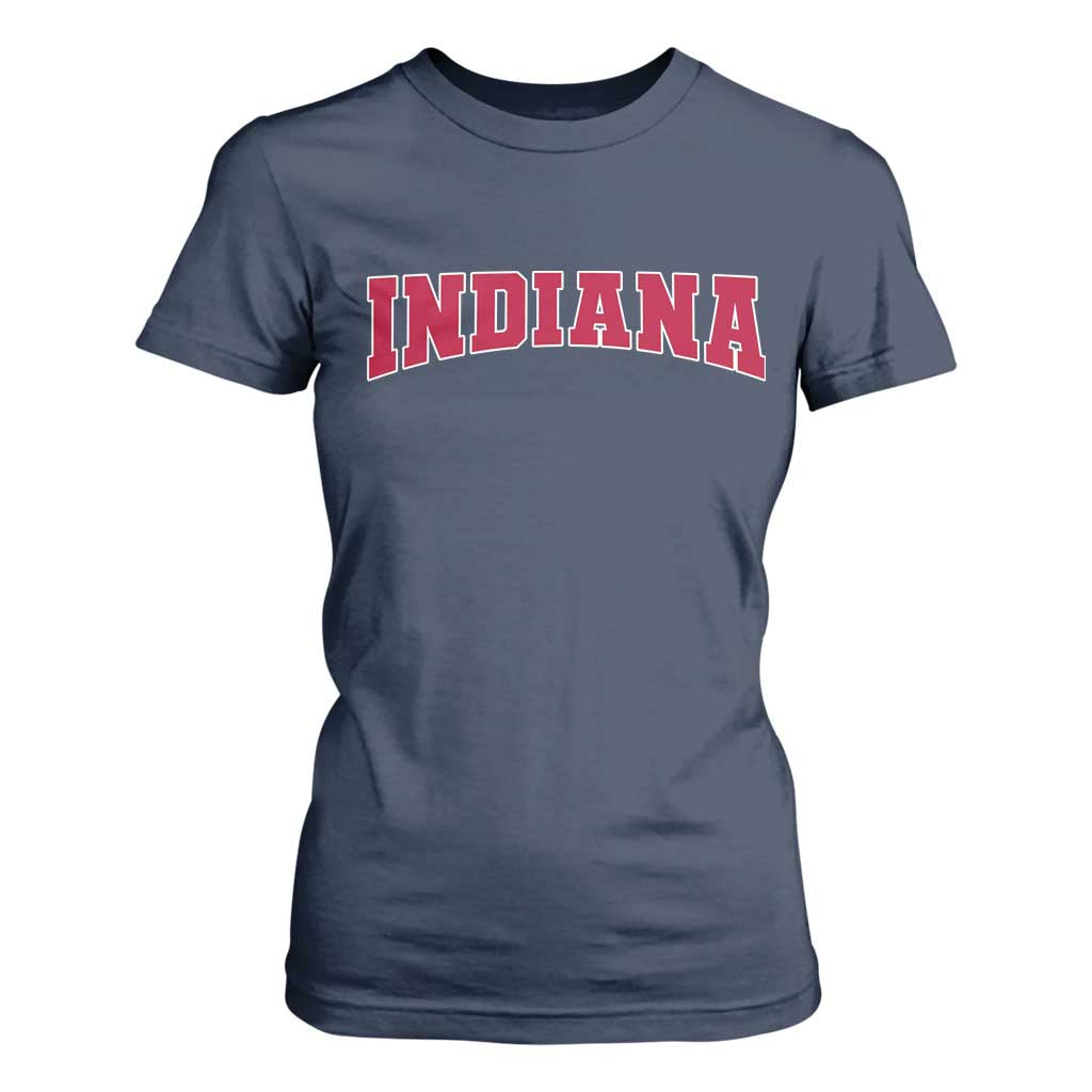 Retro Indiana T Shirt For Women Vintage Athletic Sports Style 80s 90s Red Design TS10 Navy Print Your Wear