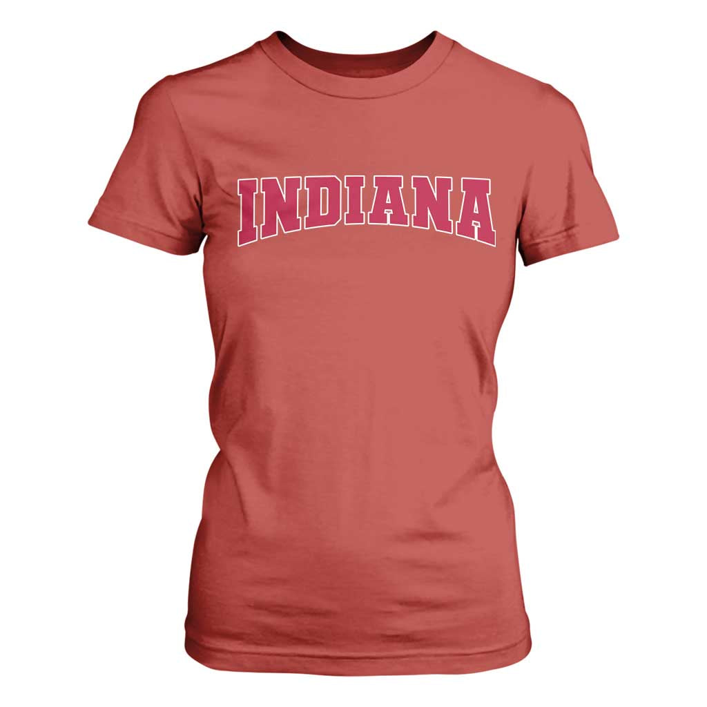 Retro Indiana T Shirt For Women Vintage Athletic Sports Style 80s 90s Red Design TS10 Red Print Your Wear