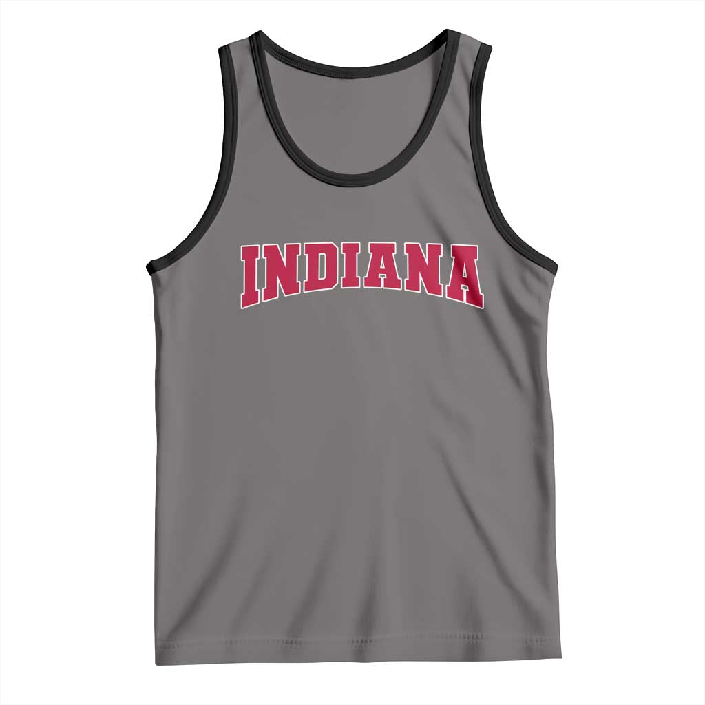 Retro Indiana Tank Top Vintage Athletic Sports Style 80s 90s Red Design TS10 Deep Heather Black Print Your Wear