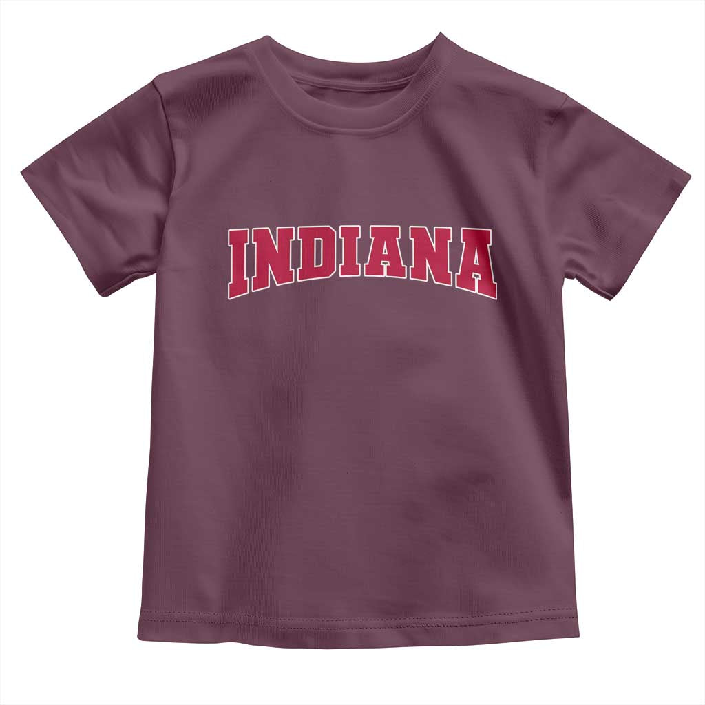Retro Indiana Toddler T Shirt Vintage Athletic Sports Style 80s 90s Red Design TS10 Maroon Print Your Wear