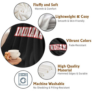 Indiana Fan Throw Blanket Vintage Athletic Sports Game Day TS10 Print Your Wear