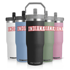 Indiana Fan Flip Straw Tumbler Vintage Athletic Sports Game Day TS10 Print Your Wear