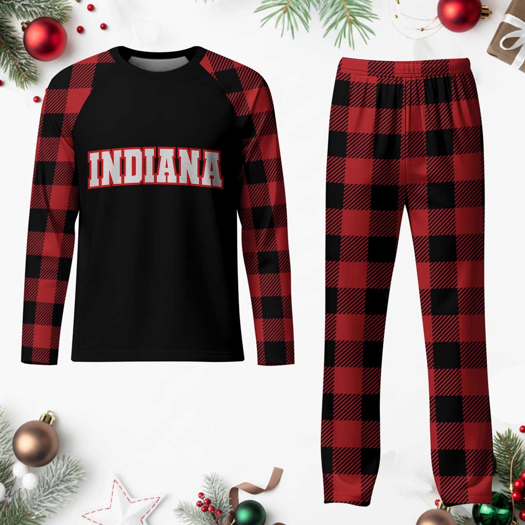 Indiana Fan Plaid Pajama Set Vintage Athletic Sports Game Day TS10 Buffalo Plaid Print Your Wear