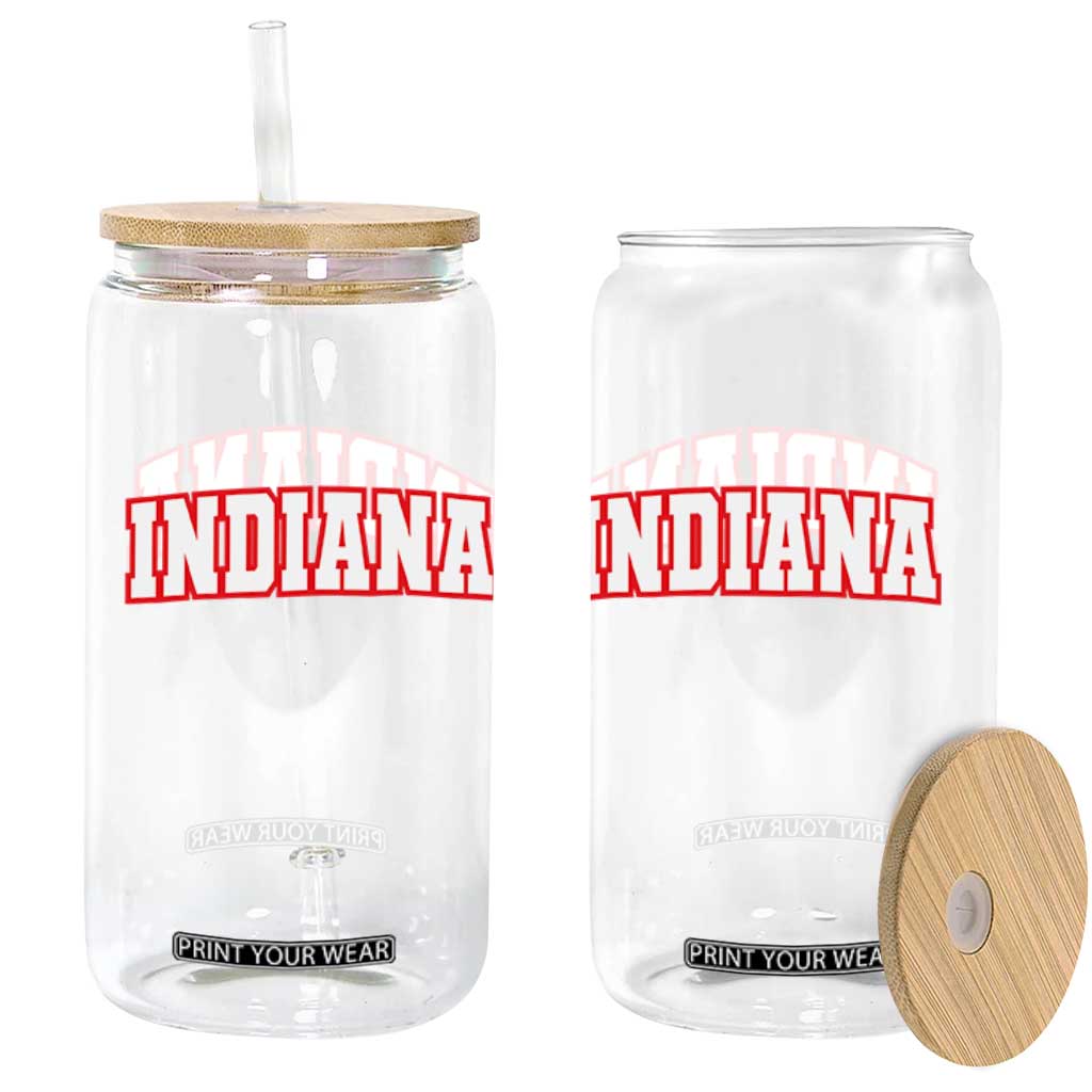 Indiana Fan Glass Can Vintage Athletic Sports Game Day TS10 Print Your Wear