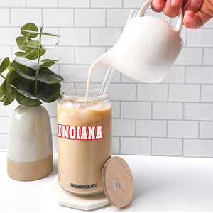Indiana Fan Glass Can Vintage Athletic Sports Game Day TS10 Print Your Wear