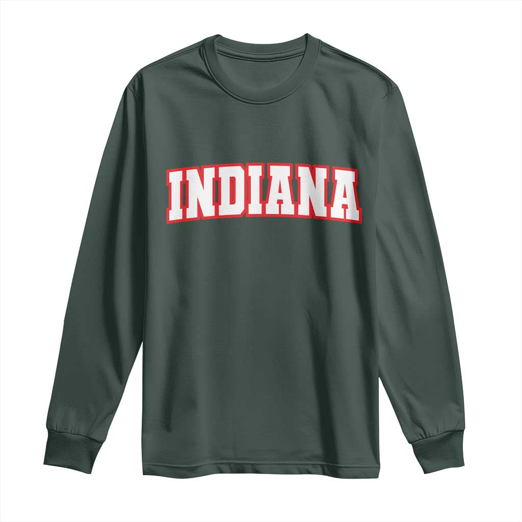Indiana Fan Long Sleeve Shirt Vintage Athletic Sports Game Day TS10 Dark Forest Green Print Your Wear