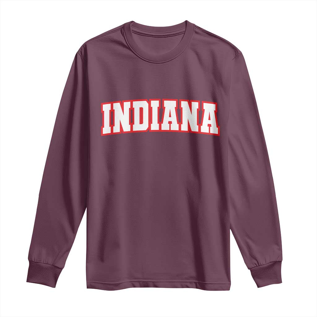 Indiana Fan Long Sleeve Shirt Vintage Athletic Sports Game Day TS10 Maroon Print Your Wear