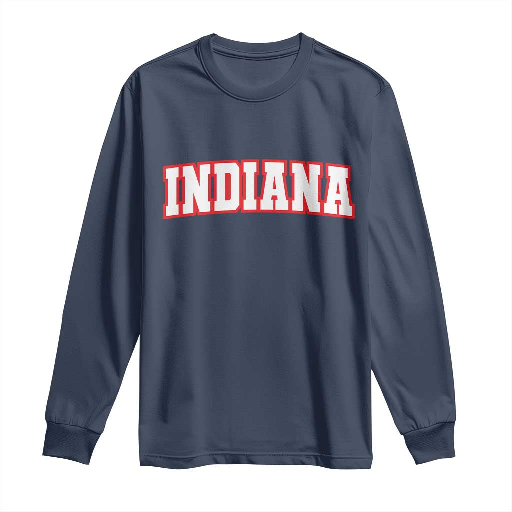 Indiana Fan Long Sleeve Shirt Vintage Athletic Sports Game Day TS10 Navy Print Your Wear