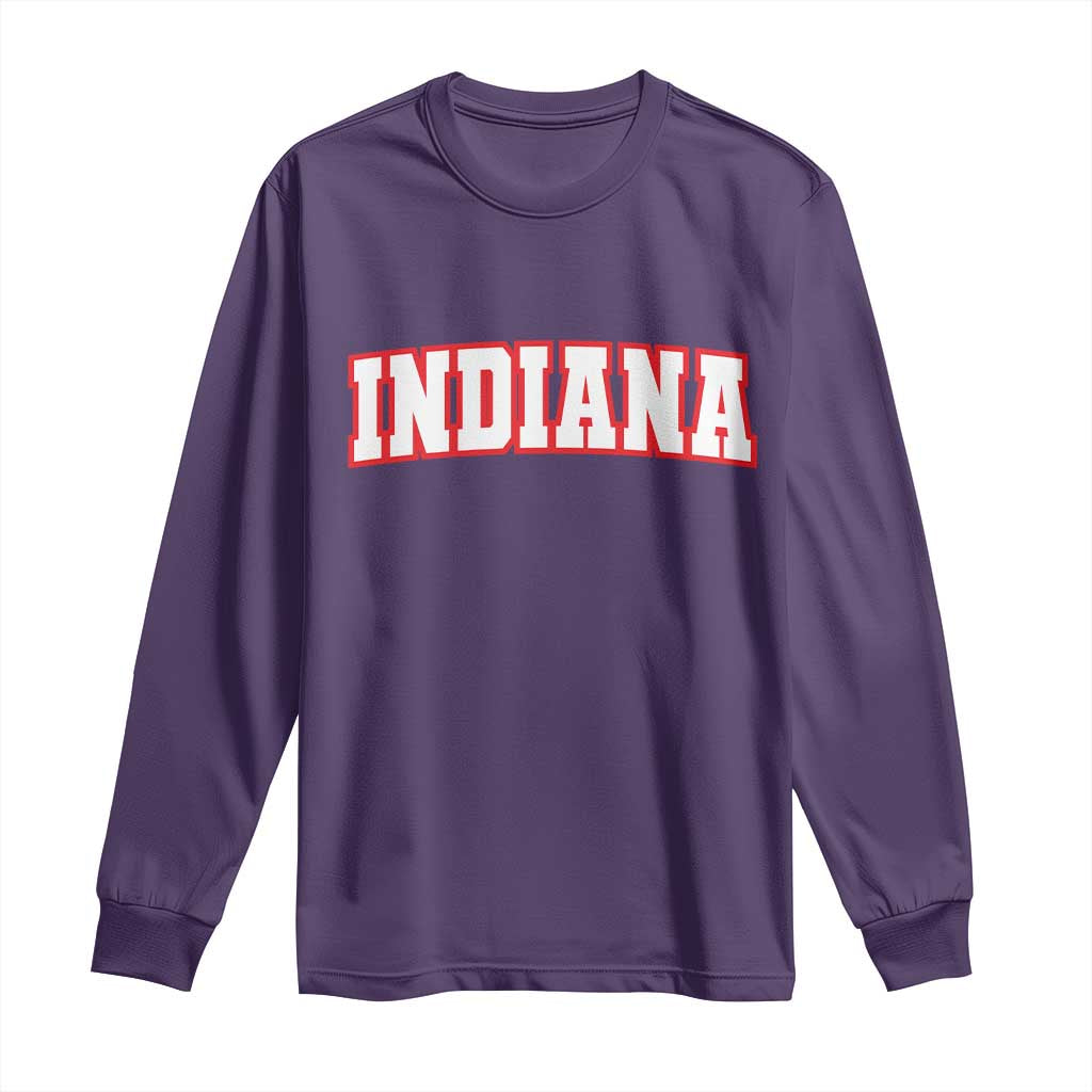 Indiana Fan Long Sleeve Shirt Vintage Athletic Sports Game Day TS10 Purple Print Your Wear