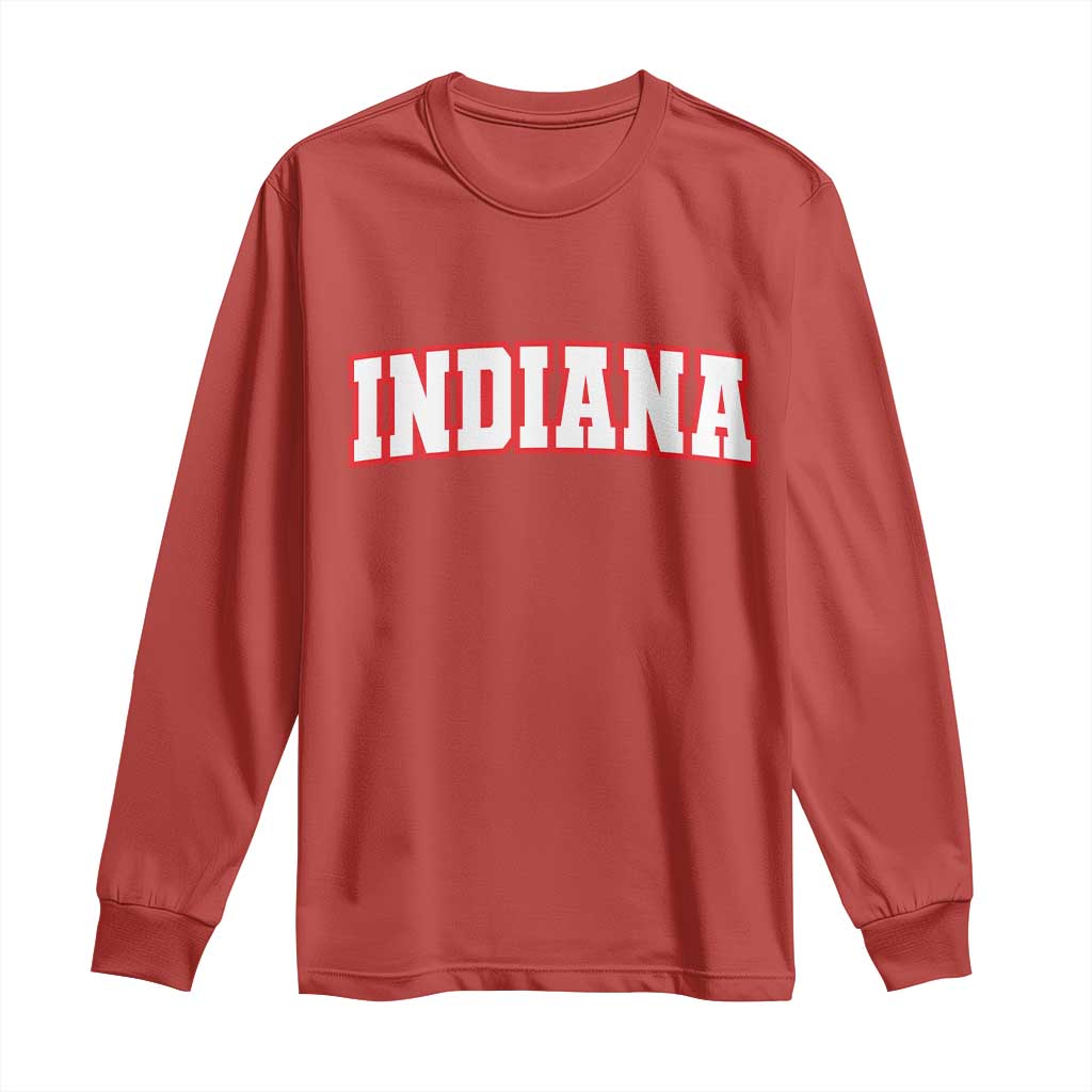 Indiana Fan Long Sleeve Shirt Vintage Athletic Sports Game Day TS10 Red Print Your Wear