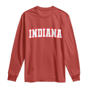 Indiana Fan Long Sleeve Shirt Vintage Athletic Sports Game Day TS10 Red Print Your Wear