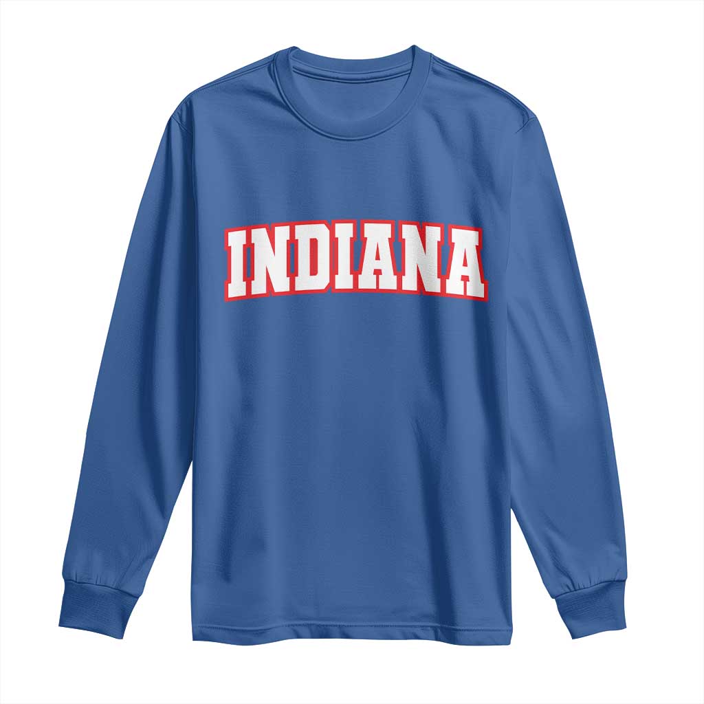 Indiana Fan Long Sleeve Shirt Vintage Athletic Sports Game Day TS10 Royal Blue Print Your Wear