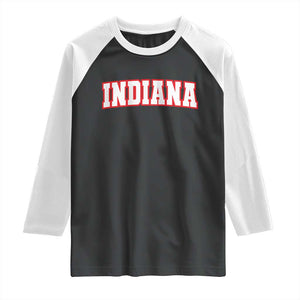 Indiana Fan Raglan Shirt Vintage Athletic Sports Game Day TS10 Black White Print Your Wear