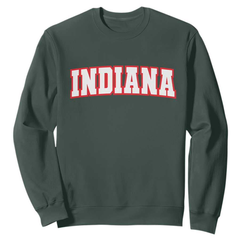 Indiana Fan Sweatshirt Vintage Athletic Sports Game Day TS10 Dark Forest Green Print Your Wear