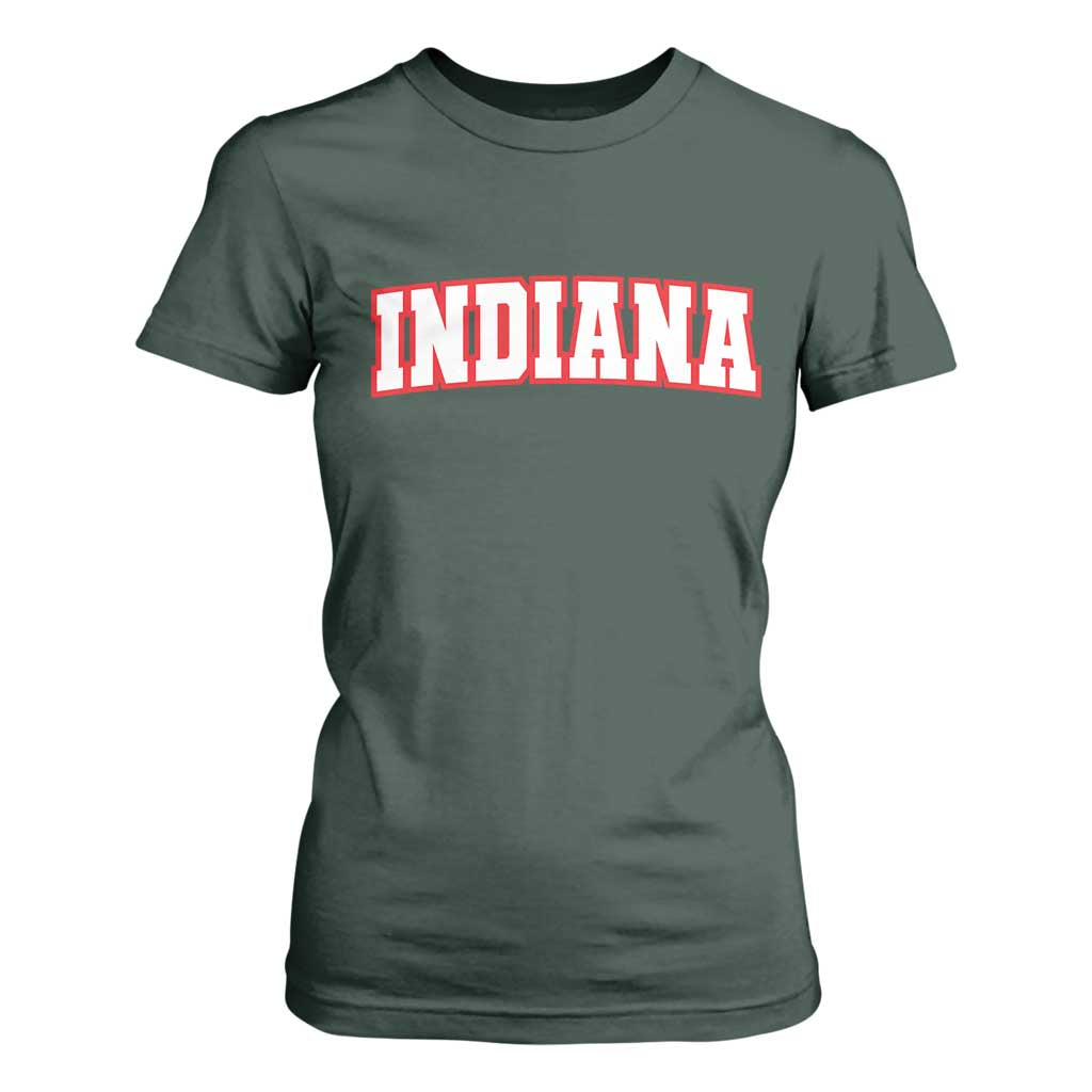 Indiana Fan T Shirt For Women Vintage Athletic Sports Game Day TS10 Dark Forest Green Print Your Wear