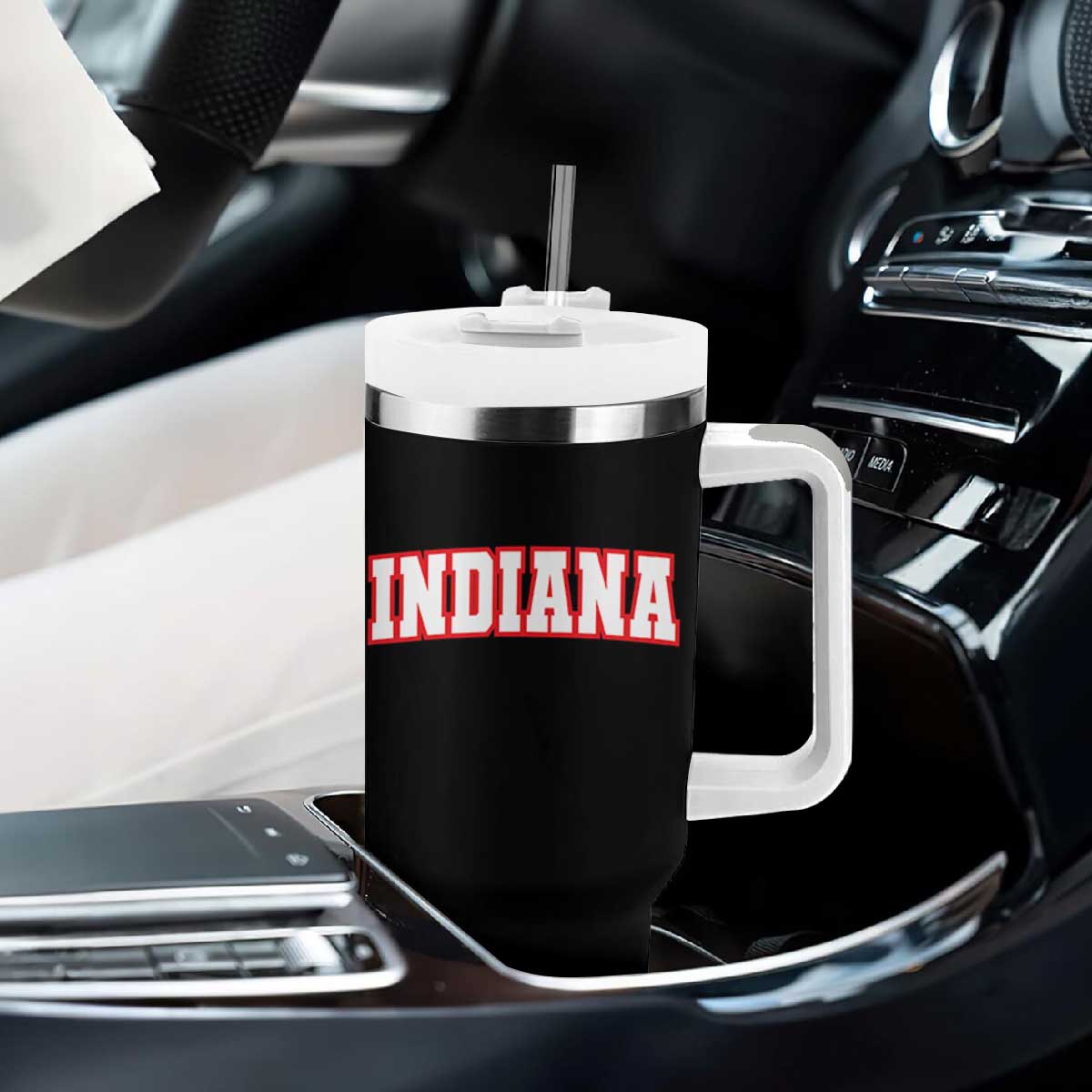 Indiana Fan Tumbler With Handle Vintage Athletic Sports Game Day TS10 Print Your Wear