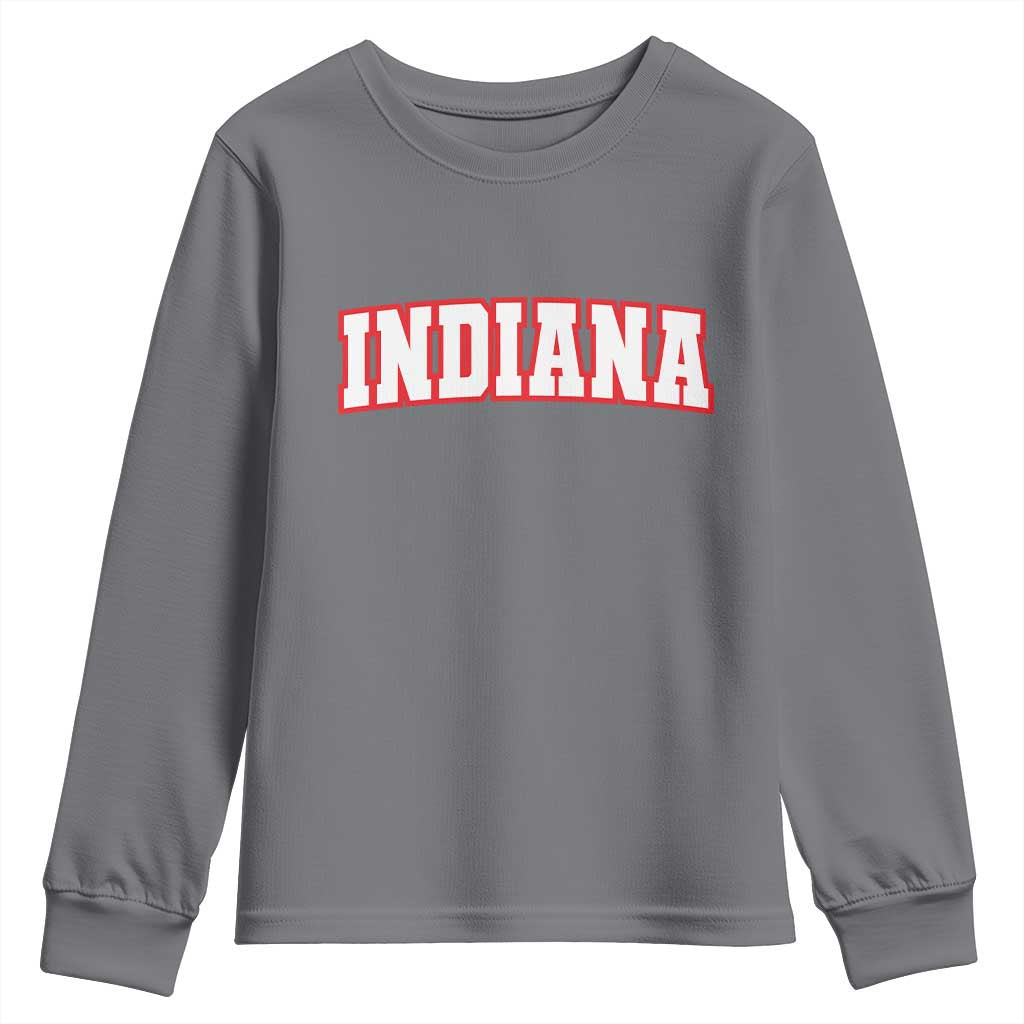 Indiana Fan Youth Sweatshirt Vintage Athletic Sports Game Day TS10 Charcoal Print Your Wear