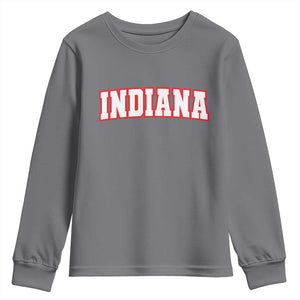 Indiana Fan Youth Sweatshirt Vintage Athletic Sports Game Day TS10 Charcoal Print Your Wear