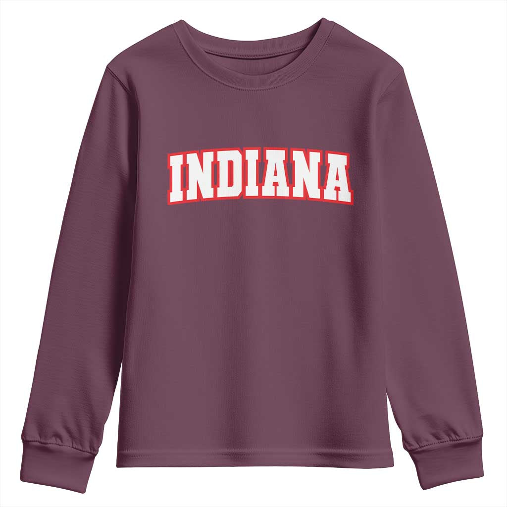 Indiana Fan Youth Sweatshirt Vintage Athletic Sports Game Day TS10 Maroon Print Your Wear
