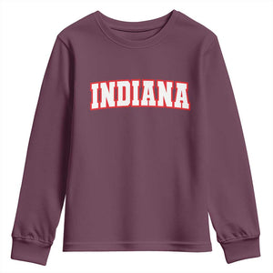 Indiana Fan Youth Sweatshirt Vintage Athletic Sports Game Day TS10 Maroon Print Your Wear