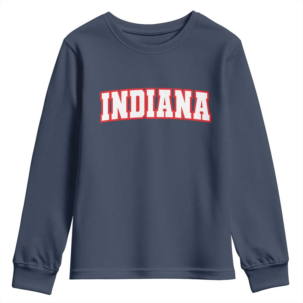 Indiana Fan Youth Sweatshirt Vintage Athletic Sports Game Day TS10 Navy Print Your Wear