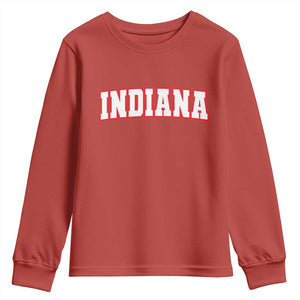 Indiana Fan Youth Sweatshirt Vintage Athletic Sports Game Day TS10 Red Print Your Wear