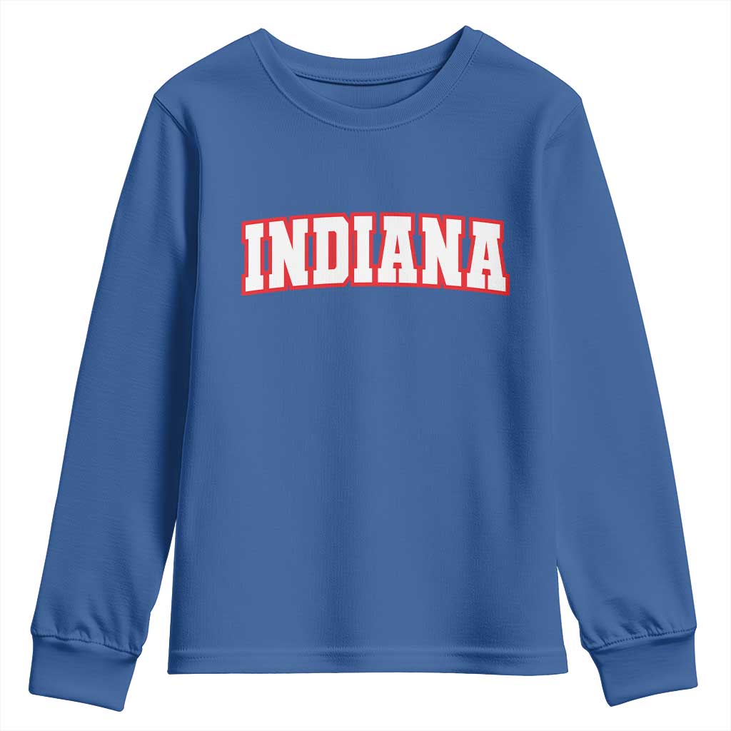 Indiana Fan Youth Sweatshirt Vintage Athletic Sports Game Day TS10 Royal Blue Print Your Wear