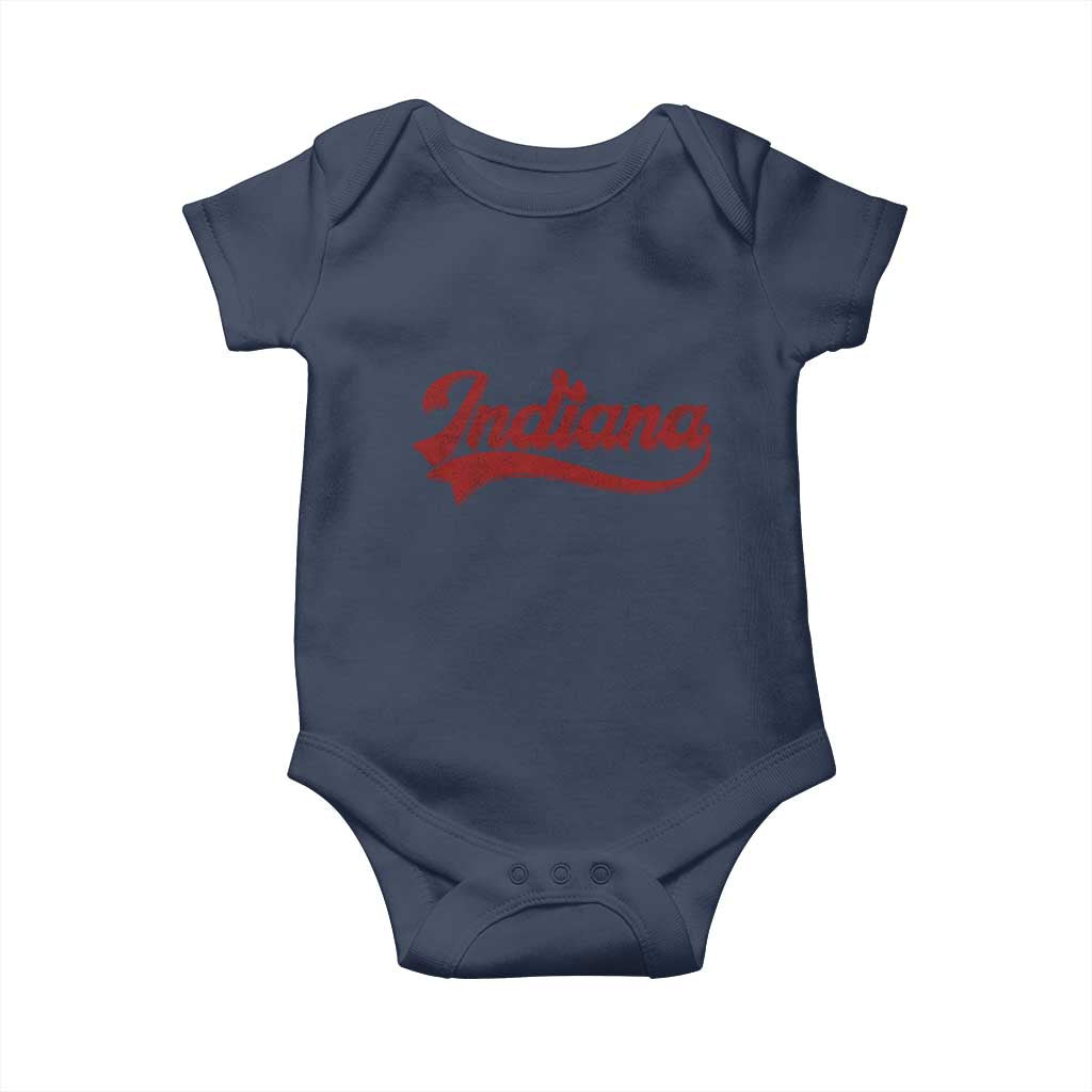 Retro Indiana Baby Onesie Vintage City Athletic Sports Game Day TS10 Navy Print Your Wear