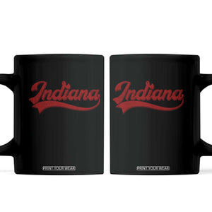 Retro Indiana Coffee Mug Vintage City Athletic Sports Game Day TS10 Black Print Your Wear