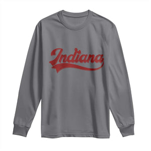 Retro Indiana Long Sleeve Shirt Vintage City Athletic Sports Game Day TS10 Charcoal Print Your Wear