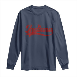 Retro Indiana Long Sleeve Shirt Vintage City Athletic Sports Game Day TS10 Navy Print Your Wear