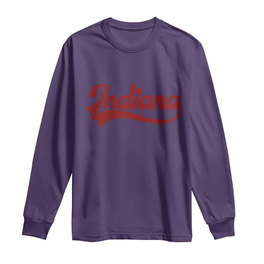 Retro Indiana Long Sleeve Shirt Vintage City Athletic Sports Game Day TS10 Purple Print Your Wear