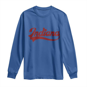 Retro Indiana Long Sleeve Shirt Vintage City Athletic Sports Game Day TS10 Royal Blue Print Your Wear